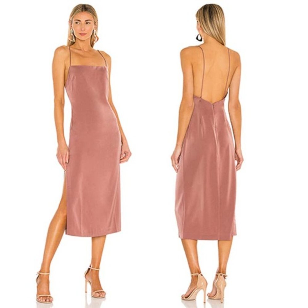 NBD Malia Adjustable Straps Women's Midi Dress Mauve Size: Large NWT - Picture 1 of 9